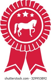 Rosette Ribbons With Horse Silhouette