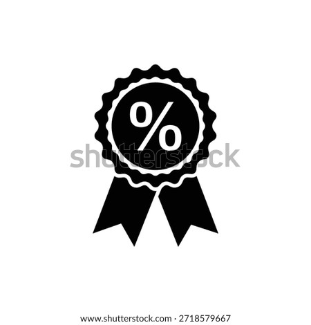 Rosette Seal Glyph Icon Representing Discount Sale or Percentage Promotion