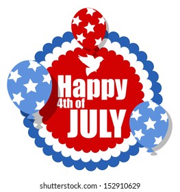 rosette shape banner - 4th of july Vector
