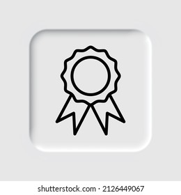 Rosette simple icon vector. Flat desing. Neumorphism design.ai