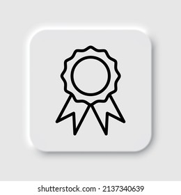 Rosette simple icon vector. Flat desing. Neumorphism design.ai