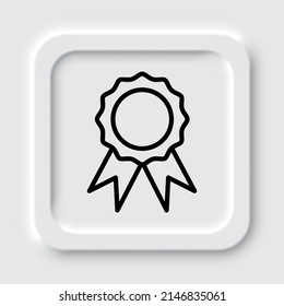 Rosette simple icon vector. Flat design. Neumorphism design.ai