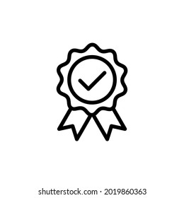 Rosette Stamp Icon Vector Design Template. Editable Stroke.