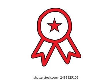 Rosette Stamp Icon Vector Design Template. Editable Stroke.