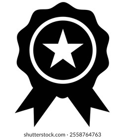 Rosette Stamp Icon Vector Design Template. Editable Stroke.  Profile Verification. Quality mark. Vector check mark. Approval sign. Task done. Project completed. Champion medal. Design eps 10. 