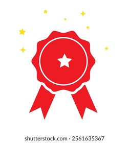 Rosette Stamp Icon Vector Design Template. Editable Stroke.