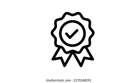 Rosette Stamp Vector Icon Design Template. Editable Stroke.