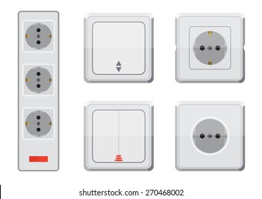 Rosette and switch light. Eps10 vector illustration. Isolated on white background