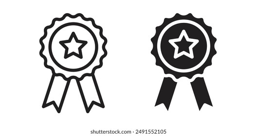 rosette vector icon set in black color.