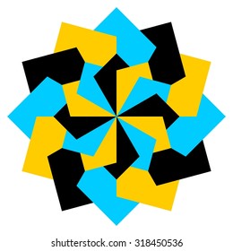Rosette vector illustration, geometric flower vector