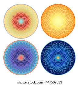 Rosettes: "Morning - Afternoon - Evening - Night"
