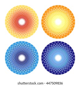 Rosettes: "Morning - Afternoon - Evening - Night"