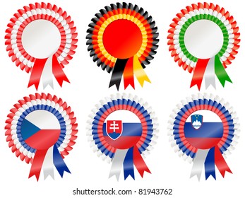 Rosettes to represent Central European countries; including Poland, Germany, Hungary, Czech Republic, Slovakia and Slovenia