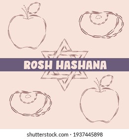 Rosh hashana draw judaism wallpaper image icon - Vector