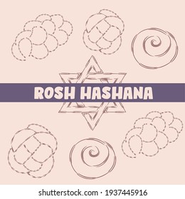 Rosh hashana draw judaism wallpaper image icon - Vector