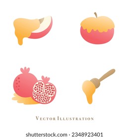 Rosh Hashana elements, Festive. Vector illustration