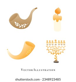 Rosh Hashana elements, Festive. Vector illustration