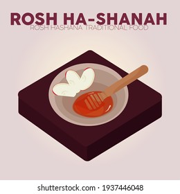 Rosh hashana honey judaism wallpaper image icon - Vector