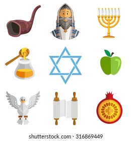 Rosh Hashana Jewish New Year Yom Kippur Icons

Icons Of Jewish New Year Rosh Hashana , Feast Of Trumpets Shofar , Traditional Holiday
