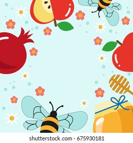 Rosh Hashana jewish new year holiday greeting card