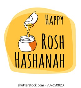 Rosh Hashana - jewish new year - vector greeting card set design with hand drawing elements