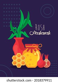 rosh hashana lettering and food