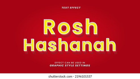 Rosh Hashana Text Effect with 3D Font Style