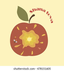 rosh hashana,abstract apple with splash of honey.