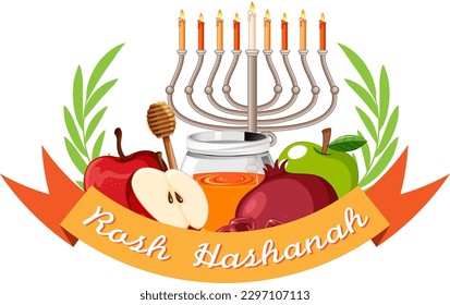 Rosh Hashanah Banner Design illustration