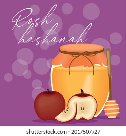 rosh hashanah card with honey