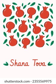 Rosh Hashanah Feier. Rosh Hashanah Hintergrund. Übersetzung aus Hebräisch - Frohes neues Jahr. Jüdisches Neujahrskonzept. Vektorgrafik. Poster, Banner, Grußkarte, Einladungskarte. Shana tova.