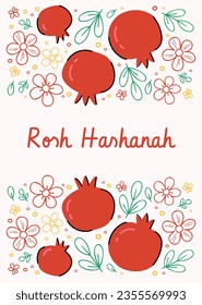 Rosh Hashanah Feier. Rosh Hashanah Hintergrund. Übersetzung aus Hebräisch - Frohes neues Jahr. Jüdisches Neujahrskonzept. Vektorgrafik. Poster, Banner, Grußkarte, Einladungskarte. Shana tova.