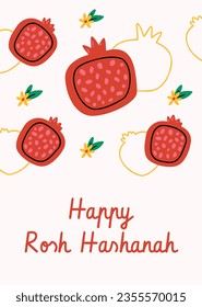 Rosh Hashanah Feier. Rosh Hashanah Hintergrund. Übersetzung aus Hebräisch - Frohes neues Jahr. Jüdisches Neujahrskonzept. Vektorgrafik. Poster, Banner, Grußkarte, Einladungskarte. Shana tova.