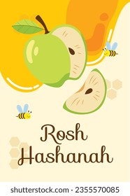 Rosh Hashanah Feier. Rosh Hashanah Hintergrund. Übersetzung aus Hebräisch - Frohes neues Jahr. Jüdisches Neujahrskonzept. Vektorgrafik. Poster, Banner, Grußkarte, Einladungskarte. Shana tova.