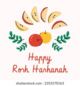 Rosh Hashanah Feier. Rosh Hashanah Hintergrund. Übersetzung aus Hebräisch - Frohes neues Jahr. Jüdisches Neujahrskonzept. Vektorgrafik. Poster, Banner, Grußkarte, Einladungskarte. Shana tova.