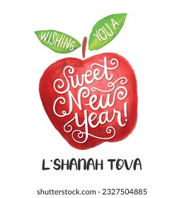 Rosh Hashanah design template with hand drawn pomegranate branches. Shana Tova Lettering. 