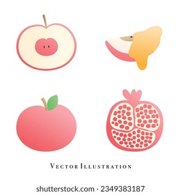 Rosh Hashanah elements, Festive. Vector illustration