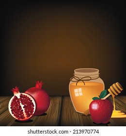 Rosh Hashanah food background EPS 10 vector