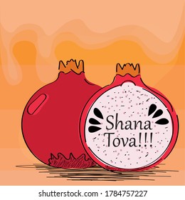 Rosh Hashanah greeting card card. Jewish tradition - Vector