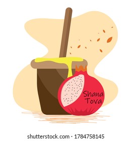 Rosh Hashanah greeting card card. Jewish tradition - Vector