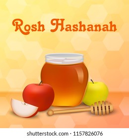 Rosh hashanah holiday concept background. Realistic illustration of rosh hashanah holiday vector concept background for web design