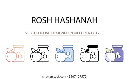 Rosh Hashanah icon design with white background stock illustration