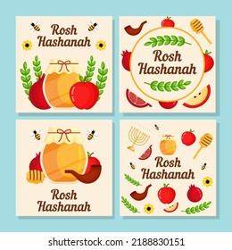 rosh hashanah illustration greeting card collection