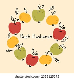 Rosh Hashanah Jüdische Neujahrskarte.Poster, Postkarte, Poster, Banner-Vorlage