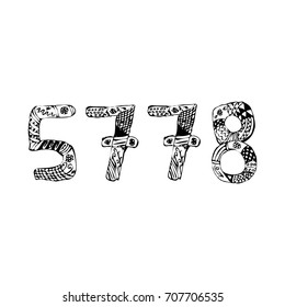 Rosh HaShanah. The Jewish New Year. 5778 year. Doodle. hand draw Vector illustration