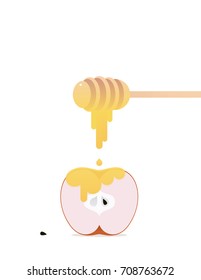 Rosh hashanah jewish new year holiday poster flat banner minimalistic design