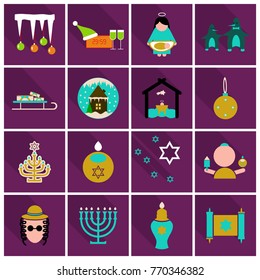 Rosh Hashanah (Jewish New Year) seamless pattern background. Hand drawn elements and hebrew text "Happy New Year" and " Happy holiday". Rosh Hashanah symbols. Vector illustration