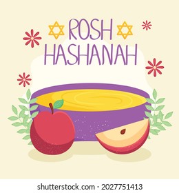 rosh hashanah lettering and fruits