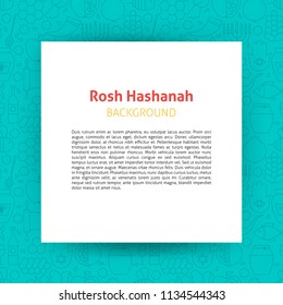 Rosh Hashanah Paper Template. Vector Illustration of Outline Design.