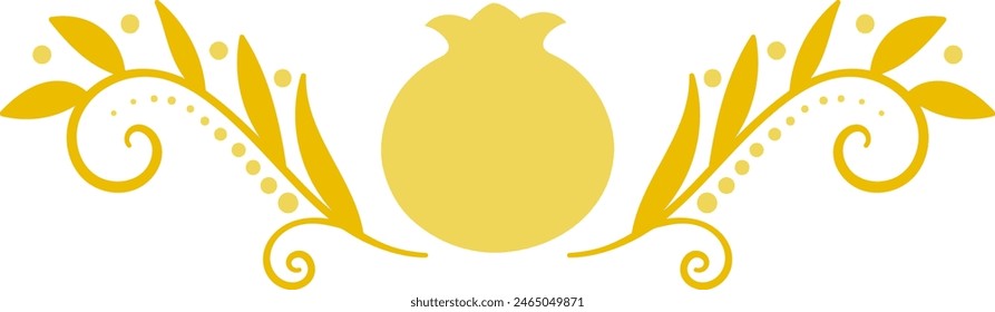 Rosh hashanah pomegranate decoration. Isolated vector